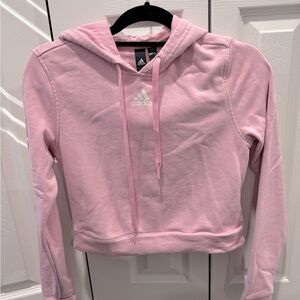 Adidas cropped hoodie in pink